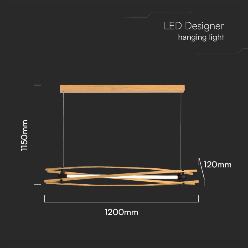 Светодиодная подвесная люстра LED/15W/230V 3000K коричневый