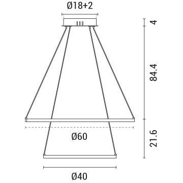 Светодиодная подвесная люстра LED/37W/230V 3000K белый