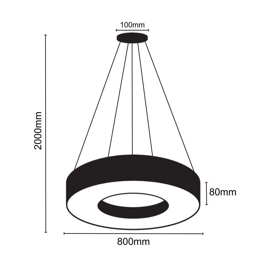 Светодиодная подвесная люстра LED/40W/230V 4000K диаметр 80 см