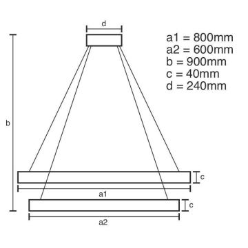 Светодиодная подвесная люстра с регулированием яркости LED/100W/230V 3000-6500K + дистанционное управление