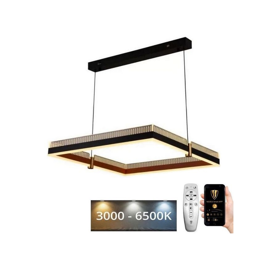 Светодиодная подвесная люстра с регулированием яркости LED/100W/230V 3000-6500K + дистанционное управление