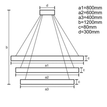 Светодиодная подвесная люстра с регулированием яркости LED/170W/230V 3000-6500K + дистанционное управление