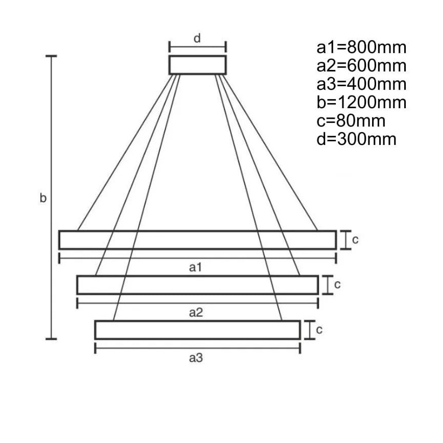 Светодиодная подвесная люстра с регулированием яркости LED/170W/230V 3000-6500K + дистанционное управление