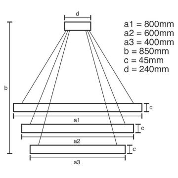 Светодиодная подвесная люстра с регулированием яркости LED/220W/230V 3000-6500K + дистанционное управление