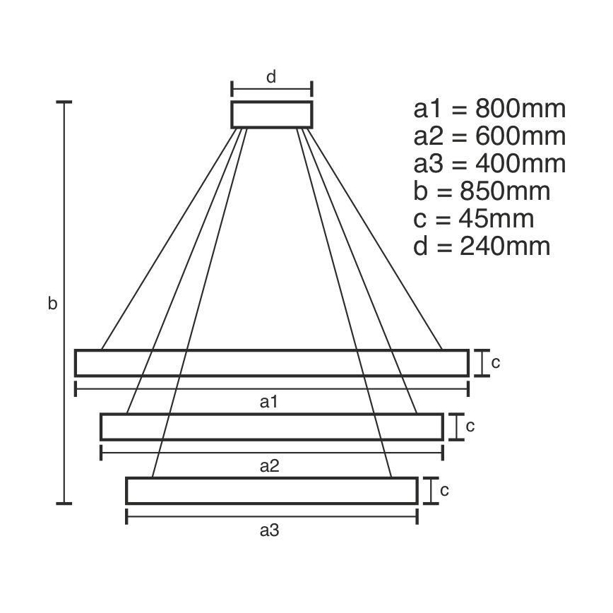 Светодиодная подвесная люстра с регулированием яркости LED/220W/230V 3000-6500K + дистанционное управление