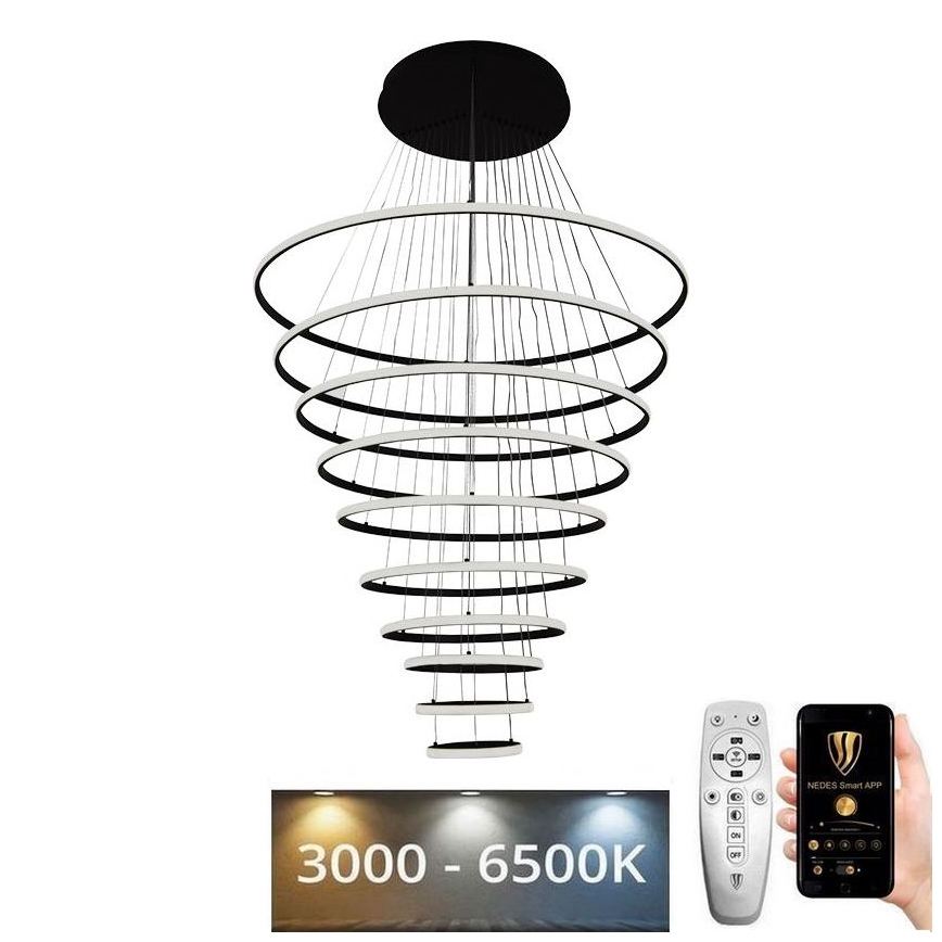 Светодиодная подвесная люстра с регулированием яркости LED/365W/230V 3000-6500K + дистанционное управление