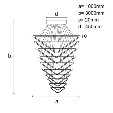 Светодиодная подвесная люстра с регулированием яркости LED/385W/230V 3000-6500K + дистанционное управление