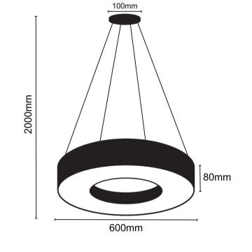 Светодиодная подвесная люстра с регулированием яркости LED/45W/230V 3000-6500K черный + дистанционное управление