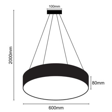 Светодиодная подвесная люстра с регулированием яркости LED/50W/230V 3000-6500K черный + дистанционное управление