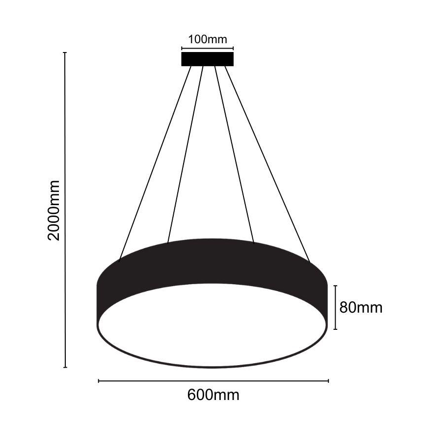 Светодиодная подвесная люстра с регулированием яркости LED/50W/230V 3000-6500K черный + дистанционное управление