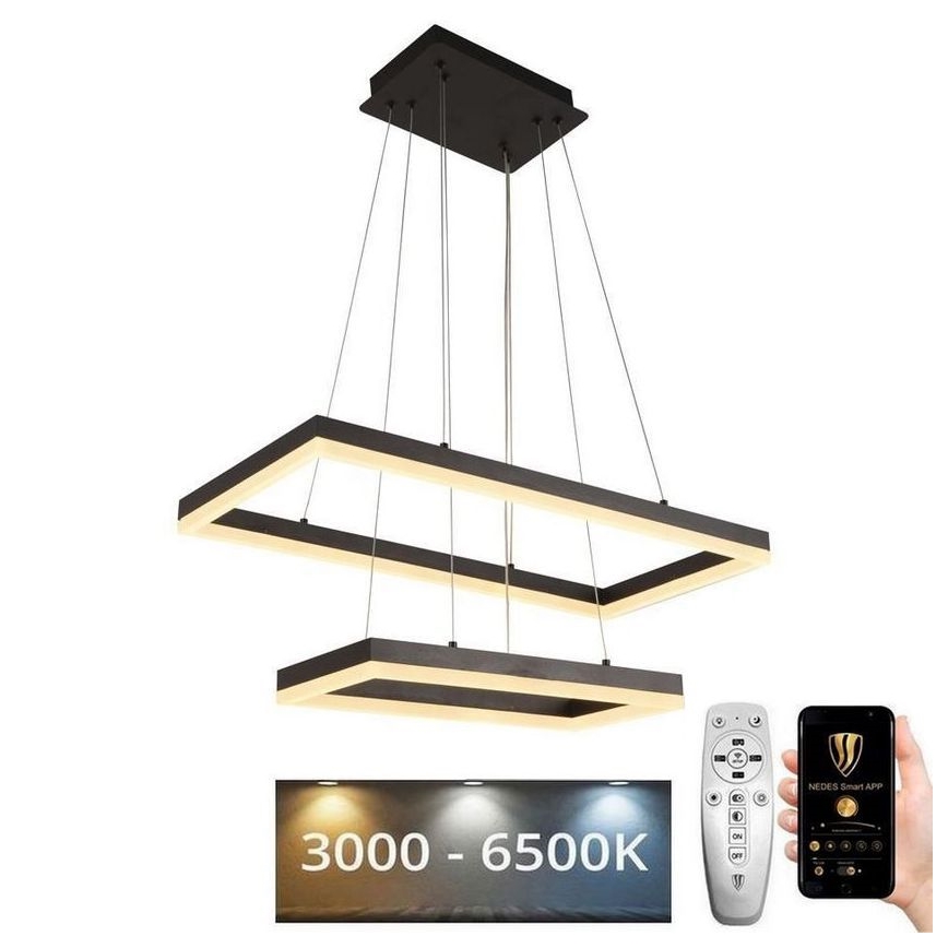 Светодиодная подвесная люстра с регулированием яркости LED/65W/230V 3000-6500K + дистанционное управление