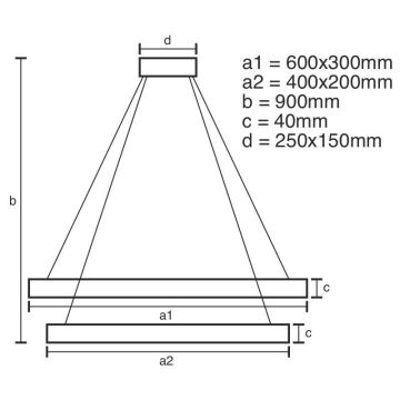 Светодиодная подвесная люстра с регулированием яркости LED/65W/230V 3000-6500K + дистанционное управление