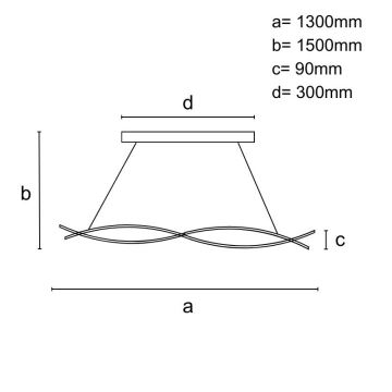 Светодиодная подвесная люстра с регулированием яркости LED/80W/230V 3000-6500K + дистанционное управление