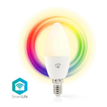 Светодиодная RGB-лампочка с регулированием яркости Smartlife E14/4,5W/230V Wi-Fi 2700К