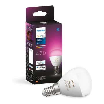 Светодиодная RGBW-лампочка с регулированием яркости Philips Hue White And Color Ambiance P45 E14/5,1W/230V 2000-6500K