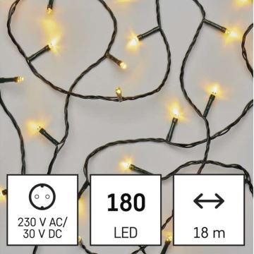 Светодиодная рождественская уличная гирлянда 180xLED/8 режимов 23 м IP44 теплый белый