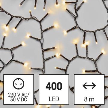 Светодиодная рождественская уличная гирлянда 400xLED/13 м IP44 теплый белый