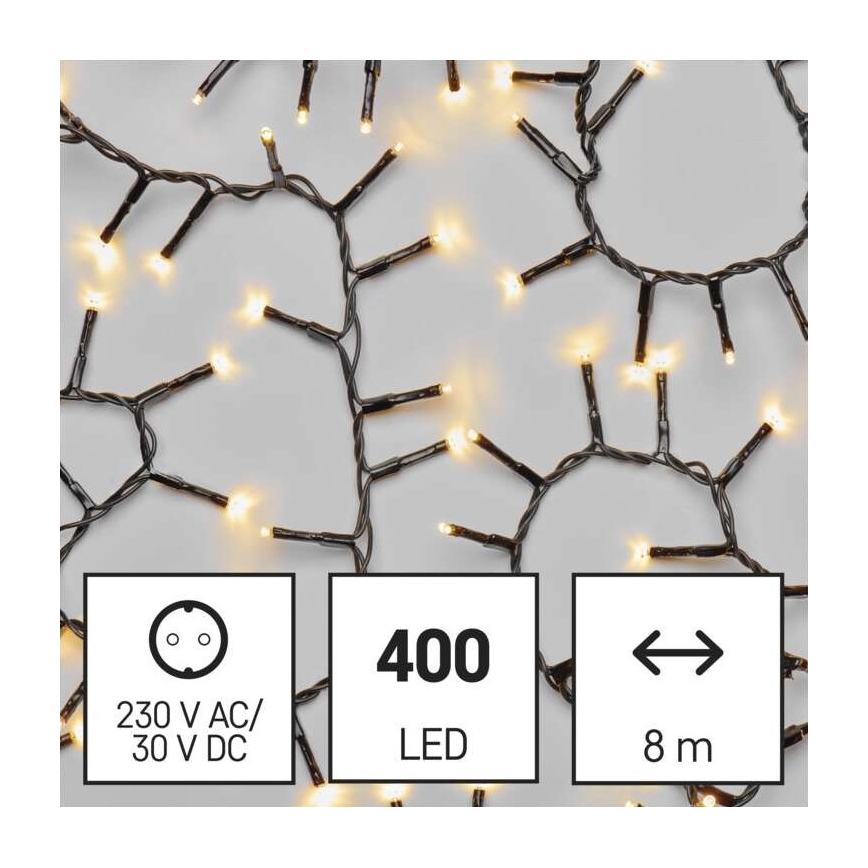 Светодиодная рождественская уличная гирлянда 400xLED/13 м IP44 теплый белый