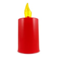 Светодиодная свеча LED/2xAA теплый белый 10,8 см красный