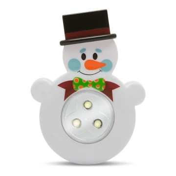 Светодиодный детский ночник LED/3xAAA снеговик