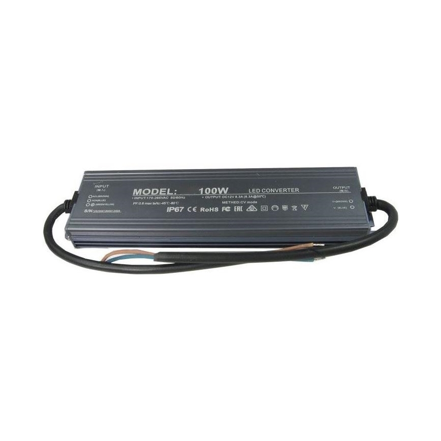 Светодиодный электронный трансформатор 100W/24V IP67