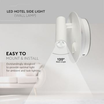 Светодиодный настенный светильник LED/3W/230V + LED/6W/230V 3000K белый