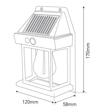 Светодиодный настенный светильник на солнечной батарее с датчиком LANTER LED/1W/3,7V IP44 белый