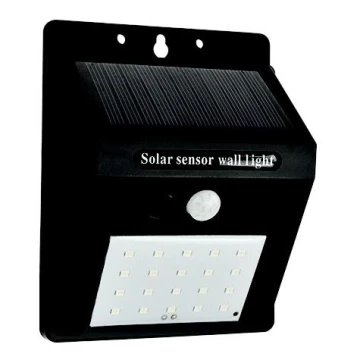Светодиодный настенный светильник на солнечной батарее с датчиком LED/0,55W/3,7V 6500K IP65