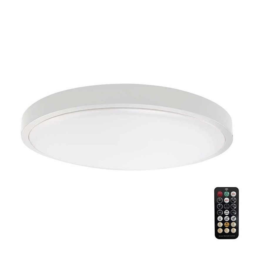 Светодиодный потолочный светильник для ванной комнаты с датчиком SAMSUNG CHIP LED/24W/230V IP44 4000K диаметр 35 см белый + дистанционное управление