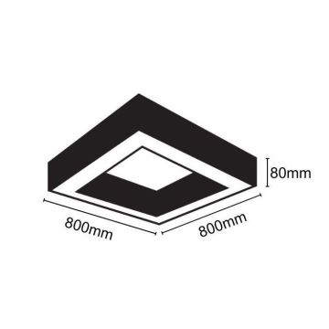 Светодиодный потолочный светильник LED/55W/230V 4000K 80x80 см