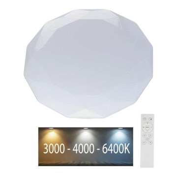 Светодиодный потолочный светильник с регулированием яркости LED/40W/230V 3000K/4000K/6500K + пульт ДУ