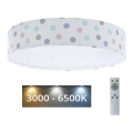 Светодиодный потолочный светильник с регулированием яркости SMART GALAXY KIDS LED/24W/230V 3000-6500K точки цветной + дистанционное управление