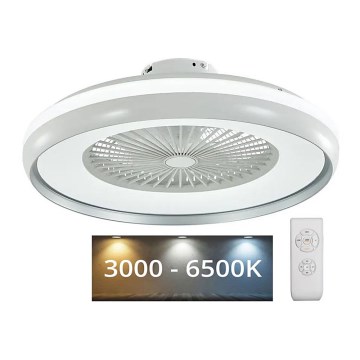 Светодиодный потолочный светильник с вентилятором LED/45W/230V 3000/4000/6500K серый + дистанционное управление