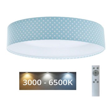 Светодиодный потолочный светильник SMART GALAXY KIDS LED/24W/230V 3000-6500K точки бирюзовый/белый + дистанционное управление