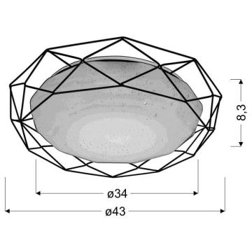 Светодиодный потолочный светильник SVEN LED/24W/230V диаметр 43 см блестящий хром