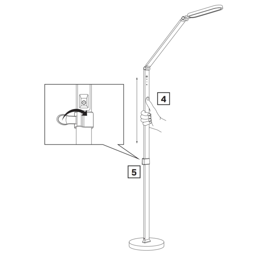 Светодиодный сенсорный торшер с регулированием яркости FERRARA LED/13W/230V 3000/4000/6000K белый