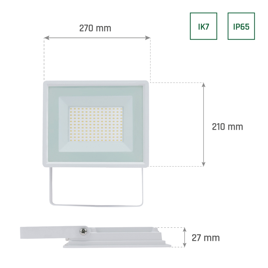 Светодиодный уличный прожектор NOCTIS LUX 3 LED/100W/230V 4000K IP65 белый