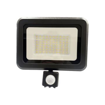 Светодиодный уличный прожектор с датчиком LED/50W/230V 4000K IP44 черный