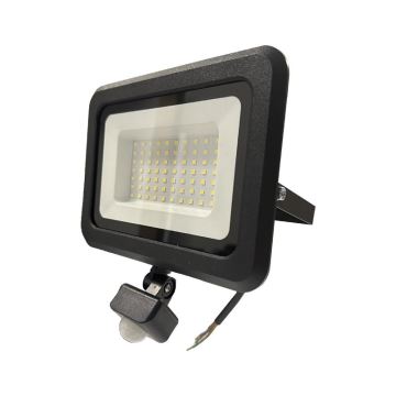 Светодиодный уличный прожектор с датчиком LED/50W/230V 4000K IP44 черный