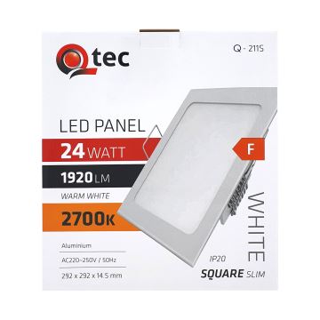 Светодиодный встроенный светильник QTEC LED/24W/230V 2700K 29,2x29,2 см