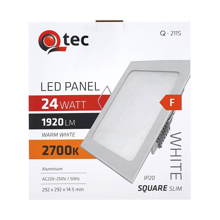 Светодиодный встроенный светильник QTEC LED/24W/230V 2700K 29,2x29,2 см