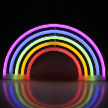 Светодиодное неоновое настенное украшение RAINBOW LED/3W/3xAA USB цветной