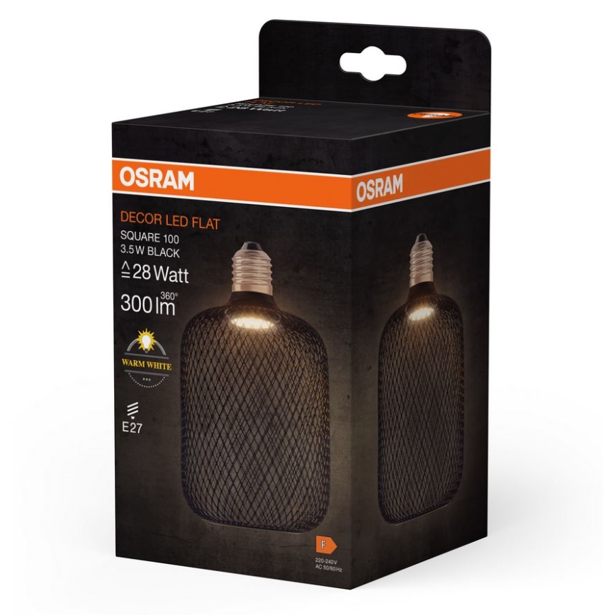 Світлодіодна лампочка DECOR FLAT E27/3,5W/230V 2700K чорний - Osram