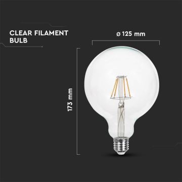 Світлодіодна лампочка FILAMENT G125 E27/12W/230V 4000K