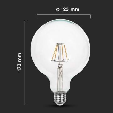 Світлодіодна лампочка FILAMENT G125 E27/12W/230V 6500K