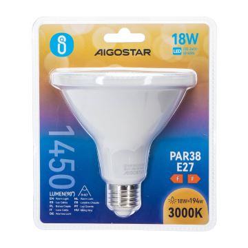 Світлодіодна лампочка PAR38 E27/18W/230V 3000K - Aigostar