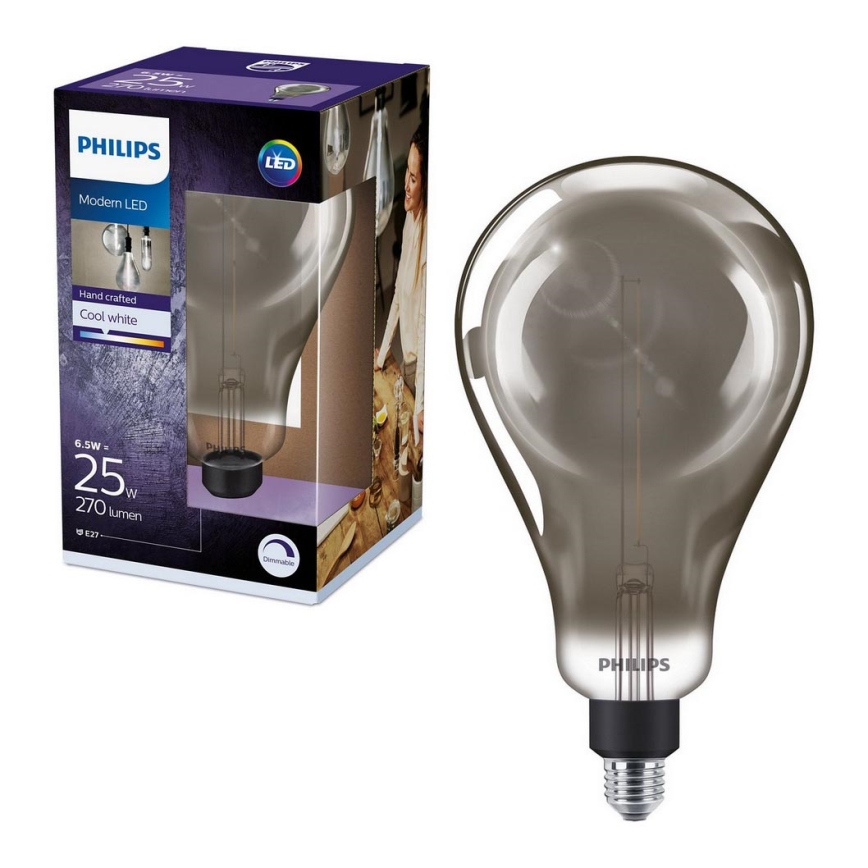Світлодіодна лампочка з регульованою яскравістю SMOKY VINTAGE Philips A160 E27/6,5W/230V 4000K