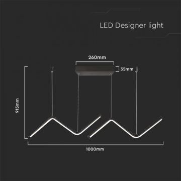 Світлодіодна підвісна люстра LED/12W/230V 4000K чорний