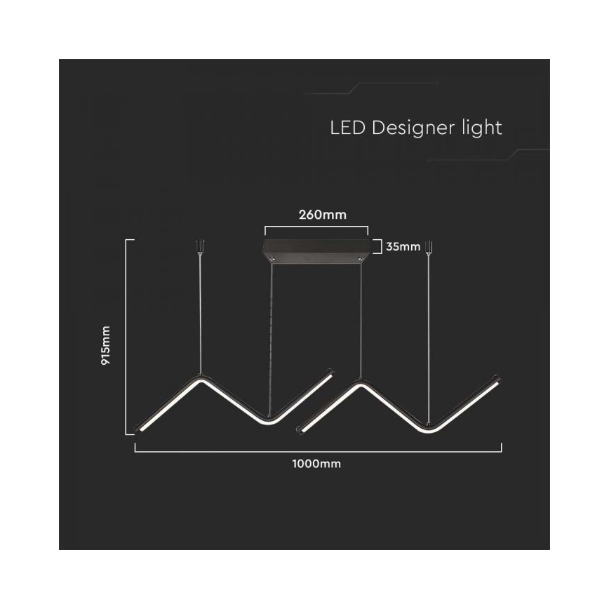 Світлодіодна підвісна люстра LED/12W/230V 4000K чорний