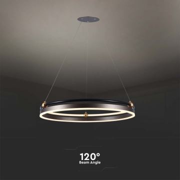 Світлодіодна підвісна люстра LED/30W/230V 3000K діаметр 62 см коричневий